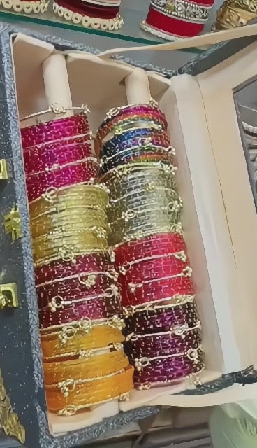 Trending Glass Bangles Set with Kashmiri Bangles & Suitcase Organiser