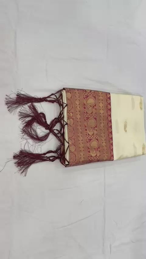 Pure Golden Zari Soft Banarasi Silk Saree