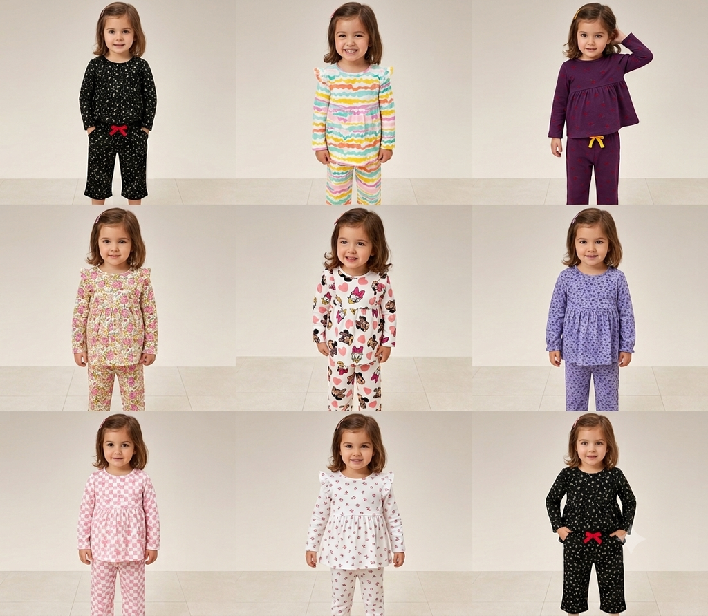 Girls Palazzo Full Sleeve Frock Set