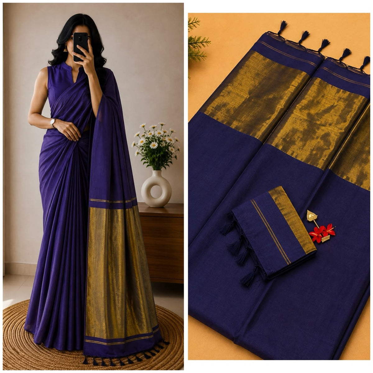 Nayanthara Inspired Khadi Saree