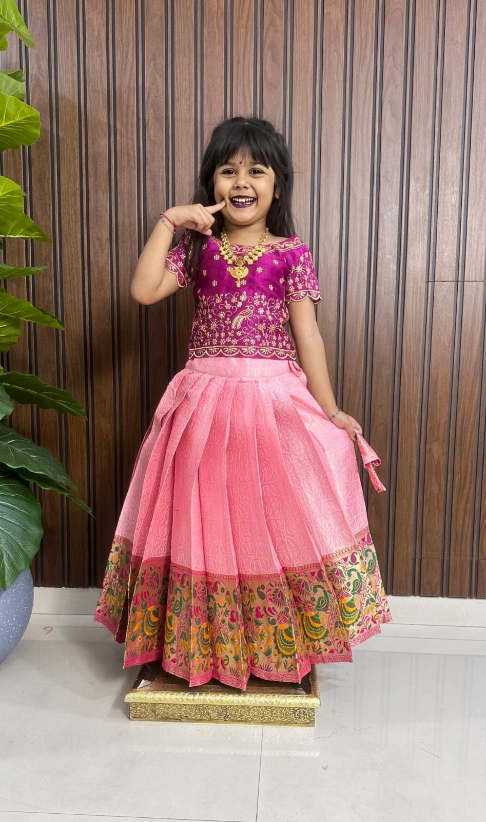 Paithani Kids Lehenga Choli – Silk Zari Weaving with Heavy Paithani Border
