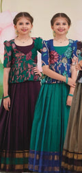 Kids Kalamkari Jacket Style Cotton Silk Gown