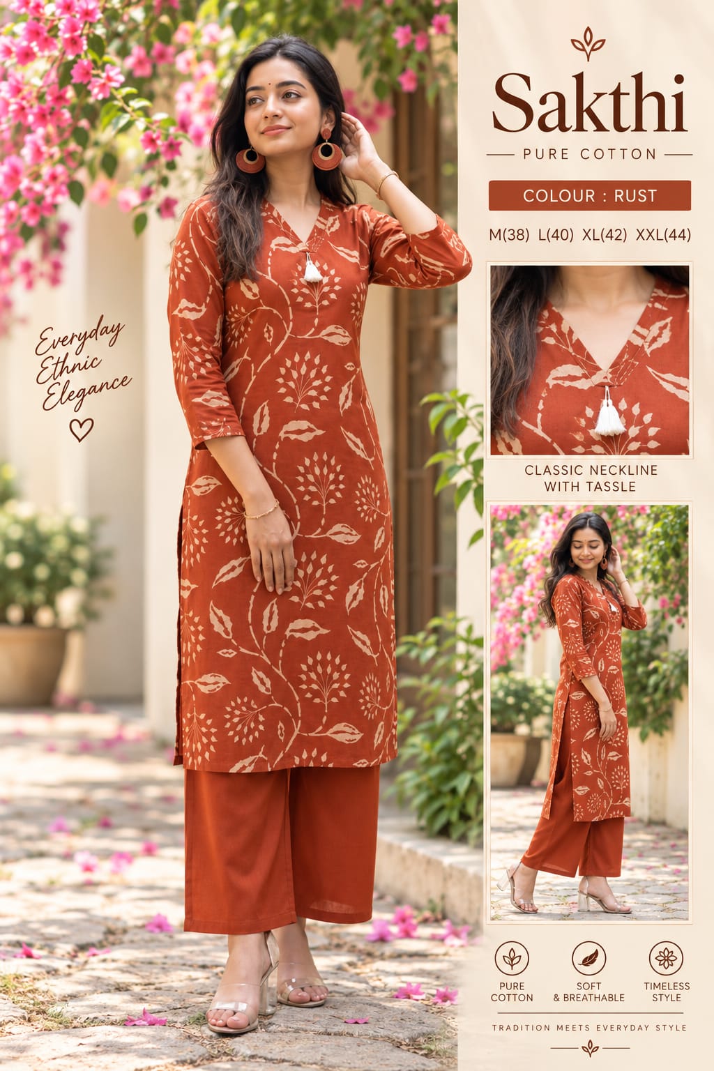 SAKTHI Cotton Co-Ord Set 🌸