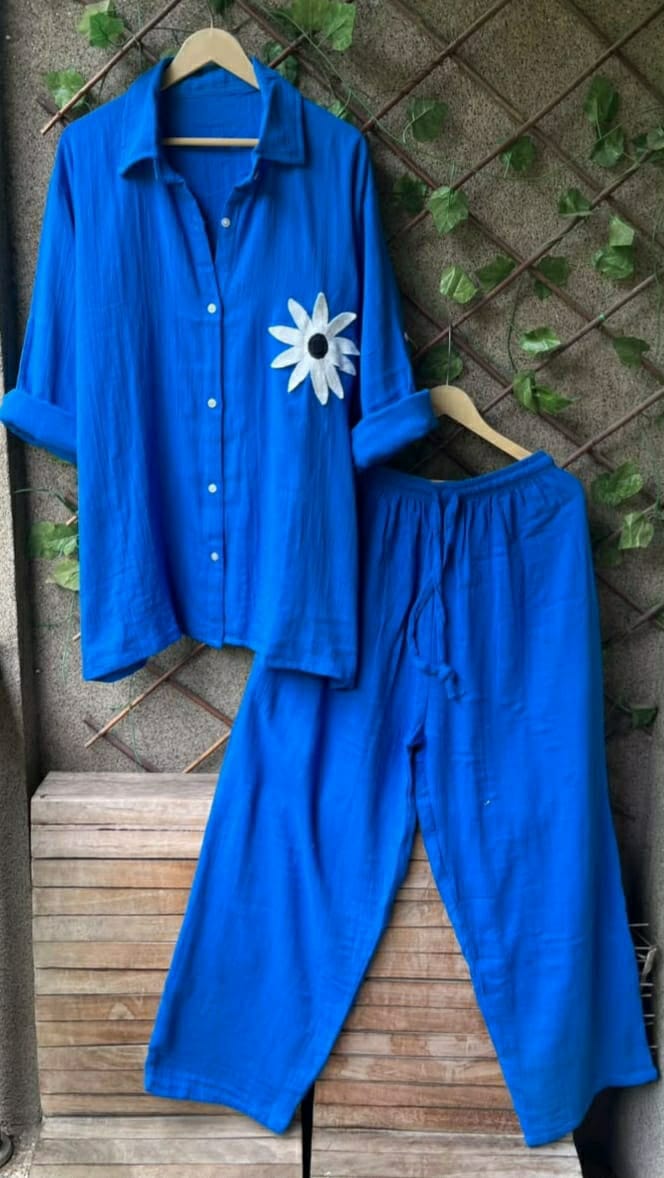 HIP COVERING PLUS SIZE DAISY MULMUL CO-ORD SET 😍