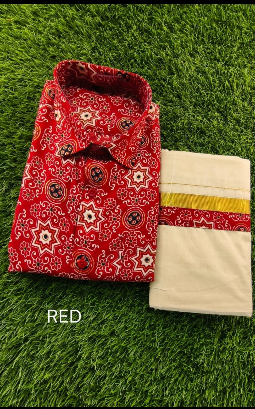 Kerala Traditional Shirt & Mundu Combo