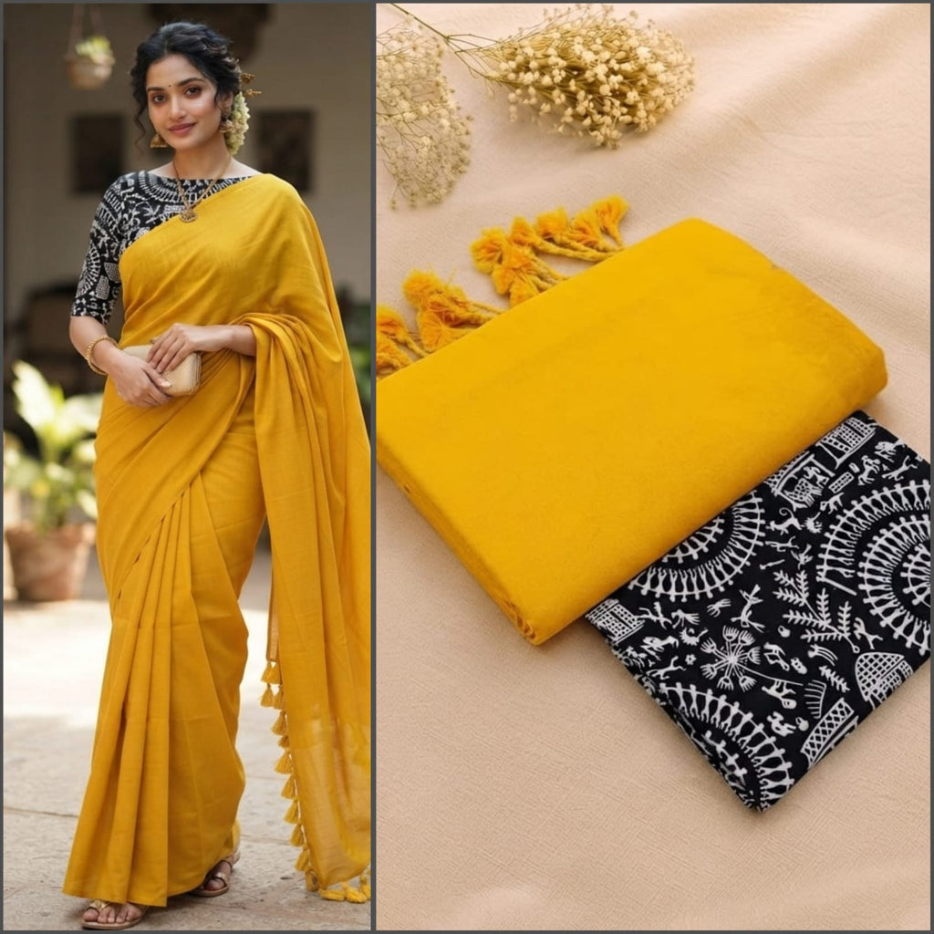 Linen Saree with Designer Blouse