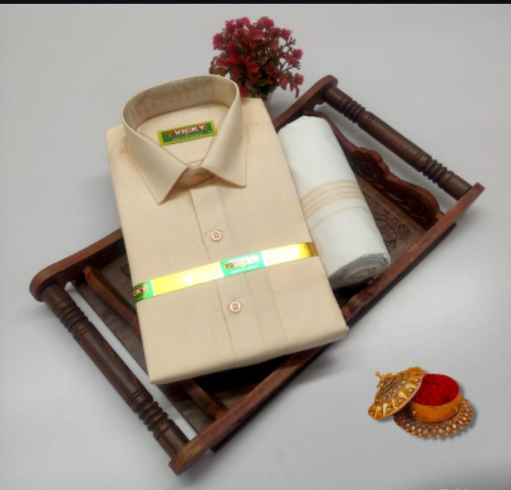 Premium Men's Traditional Shirt & Mundu Combo Set