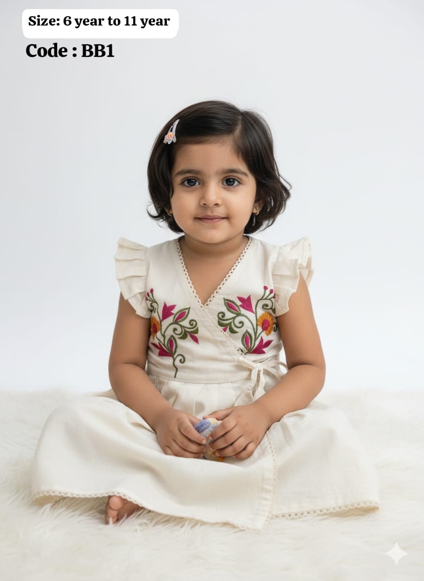 Beautiful girls' top featuring elegant embroidery work,