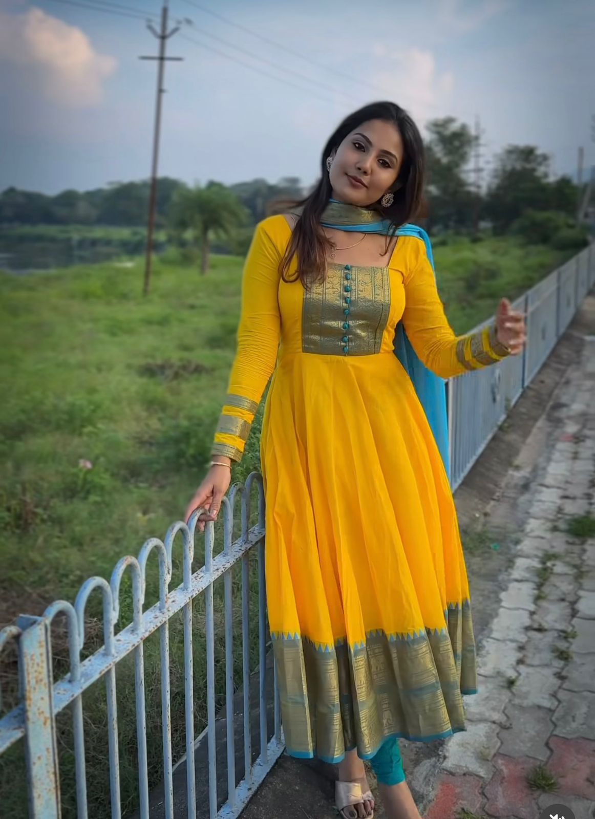 Super Trendy Traditional Chanderi Cotton Dress Set