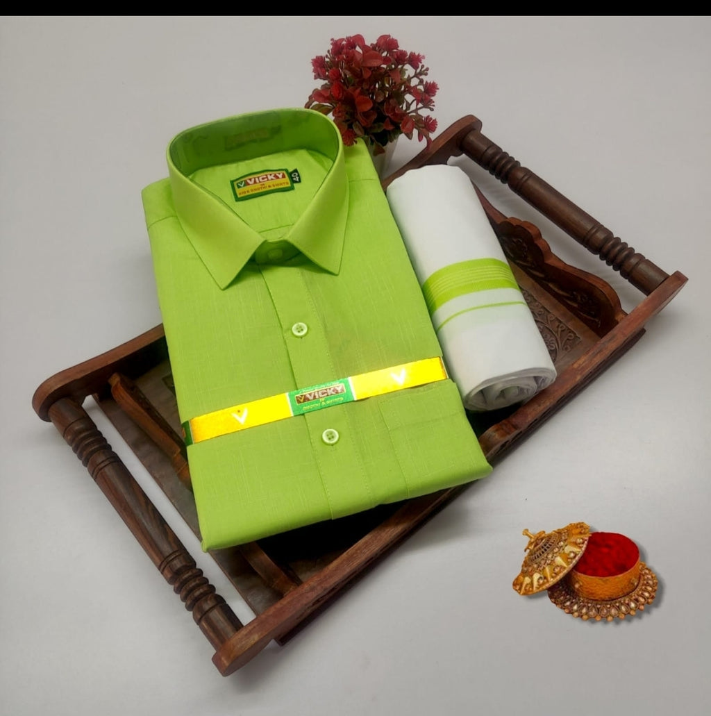 Premium Men's Traditional Shirt & Mundu Combo Set