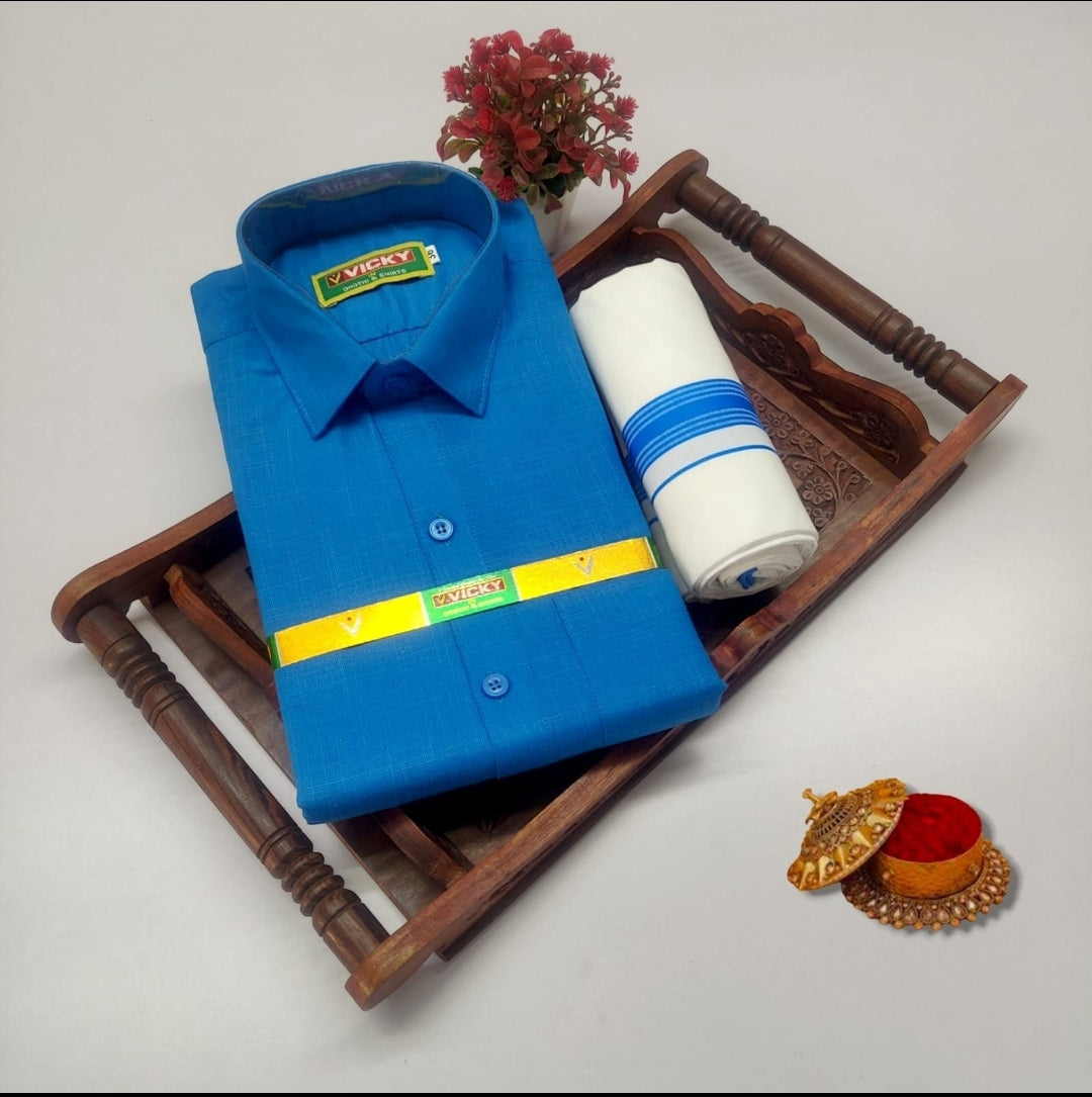 Premium Men's Traditional Shirt & Mundu Combo Set