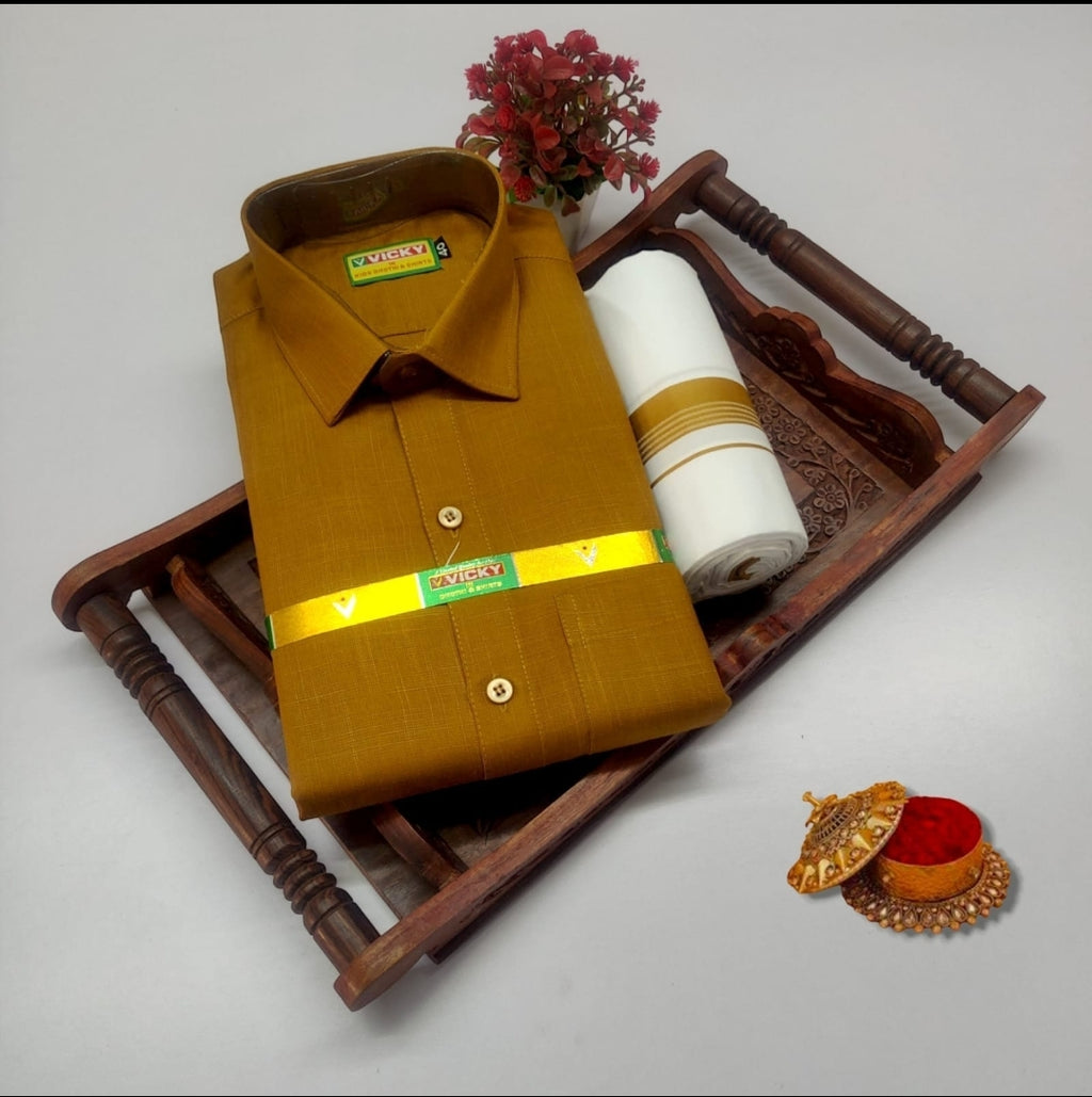 Premium Men's Traditional Shirt & Mundu Combo Set
