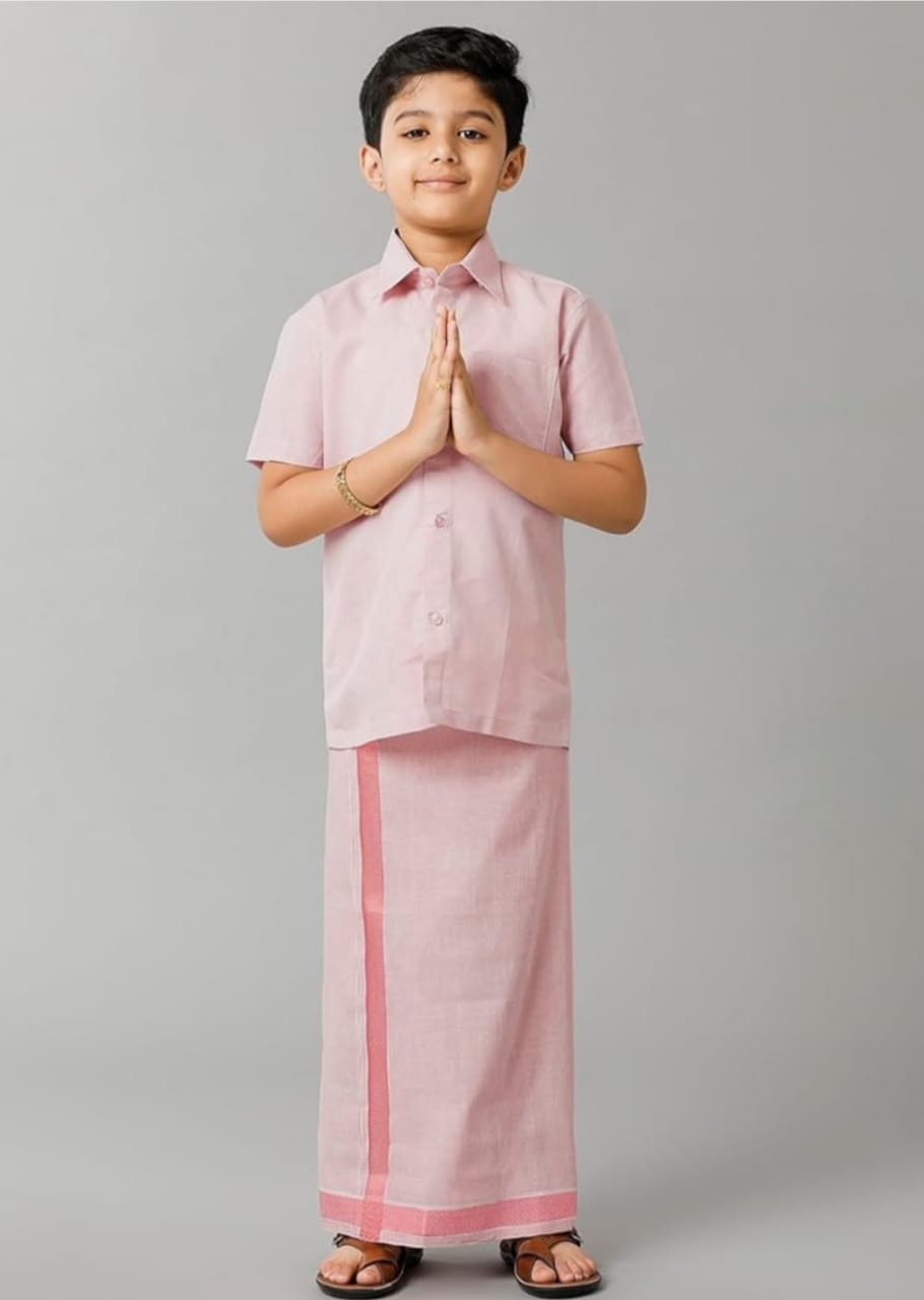 Kids Dhoti Shirt Set – Tissue Silk