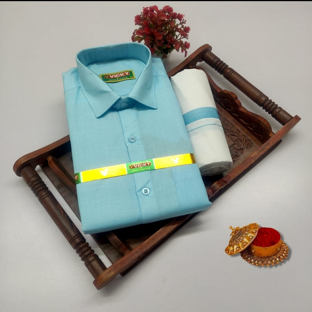 Premium Men's Traditional Shirt & Mundu Combo Set