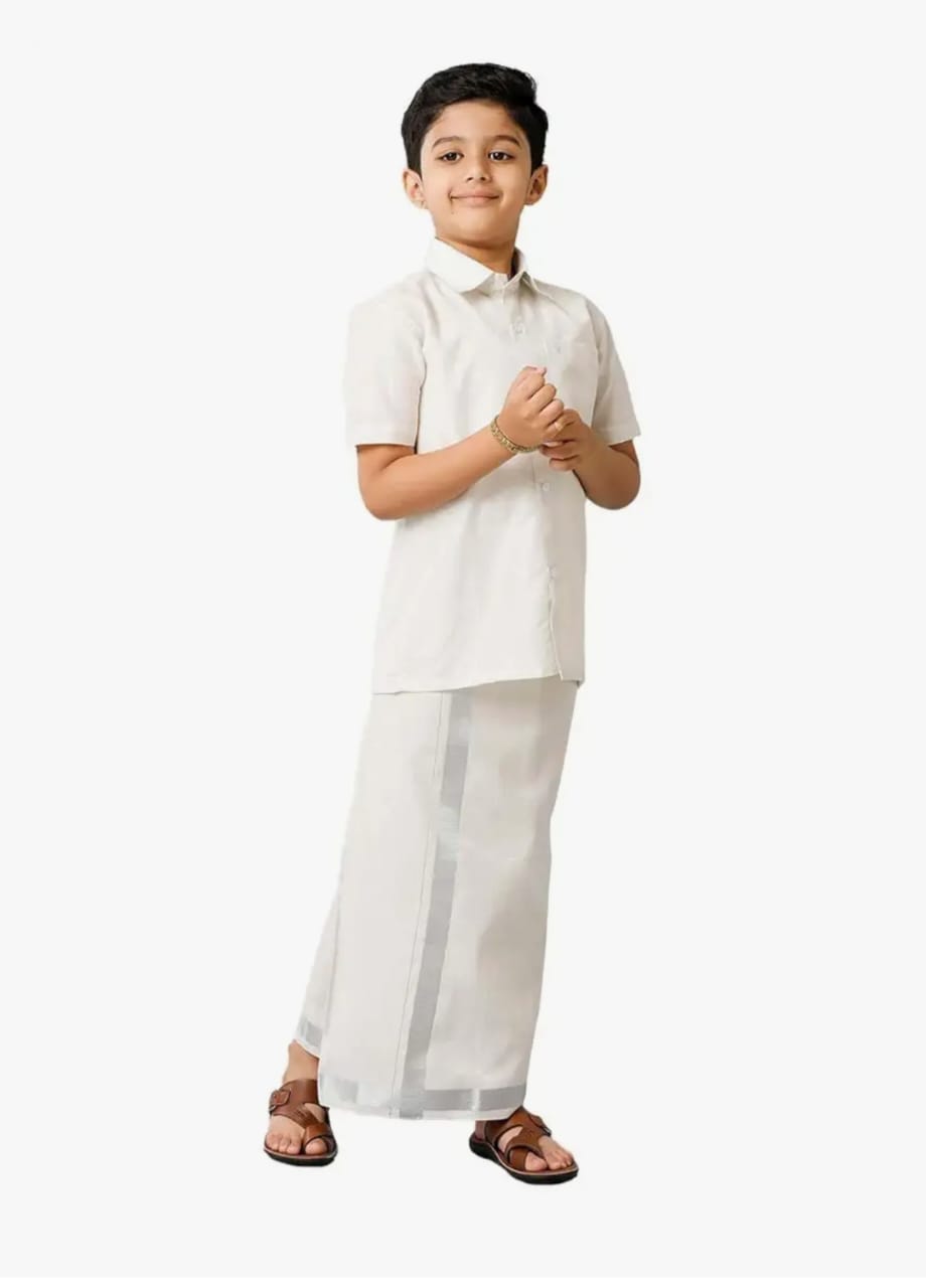 Kids Dhoti Shirt Set – Tissue Silk