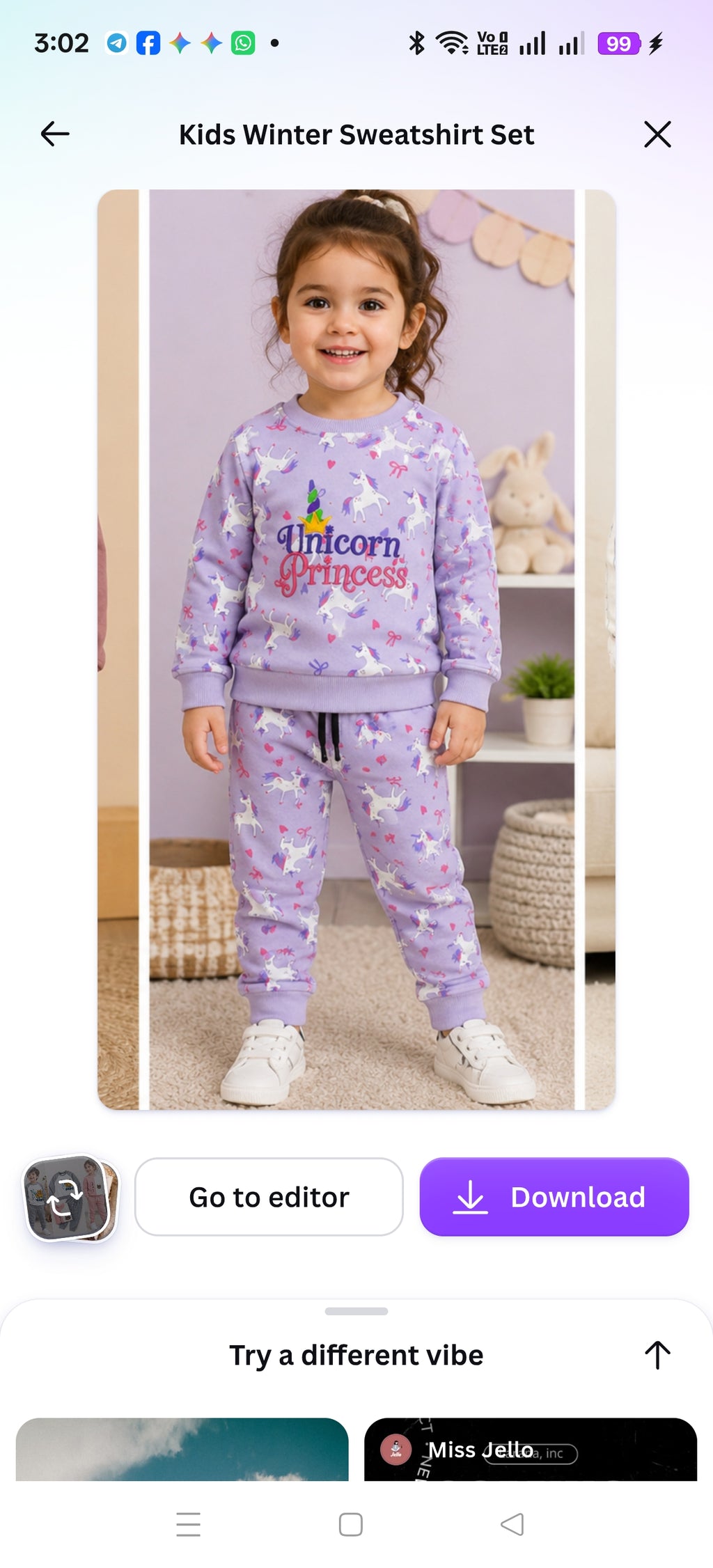 Kids Korean Fancy Winter Sweatshirt Set