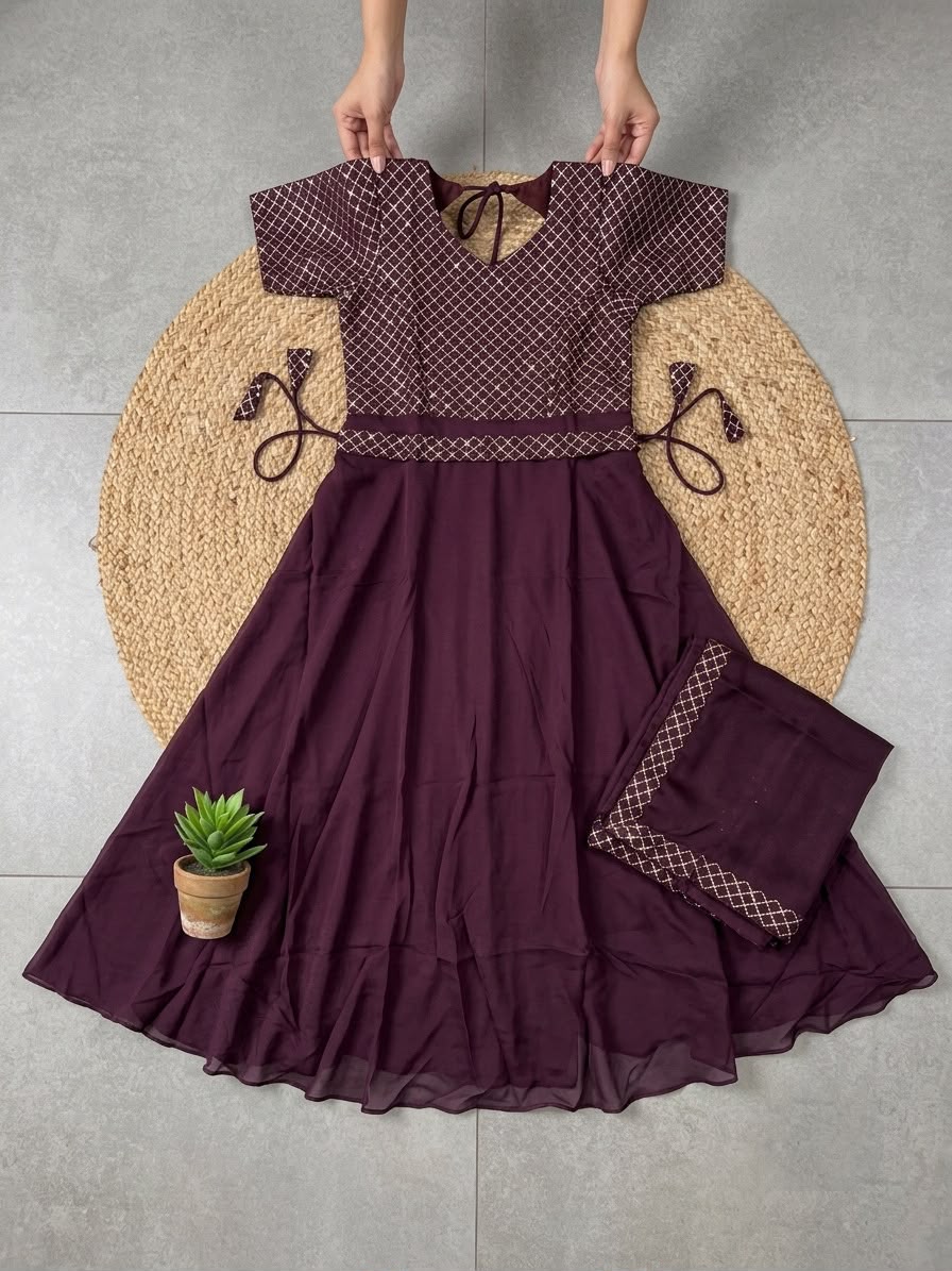 UNNATI Anarkali – Sparkling Georgette