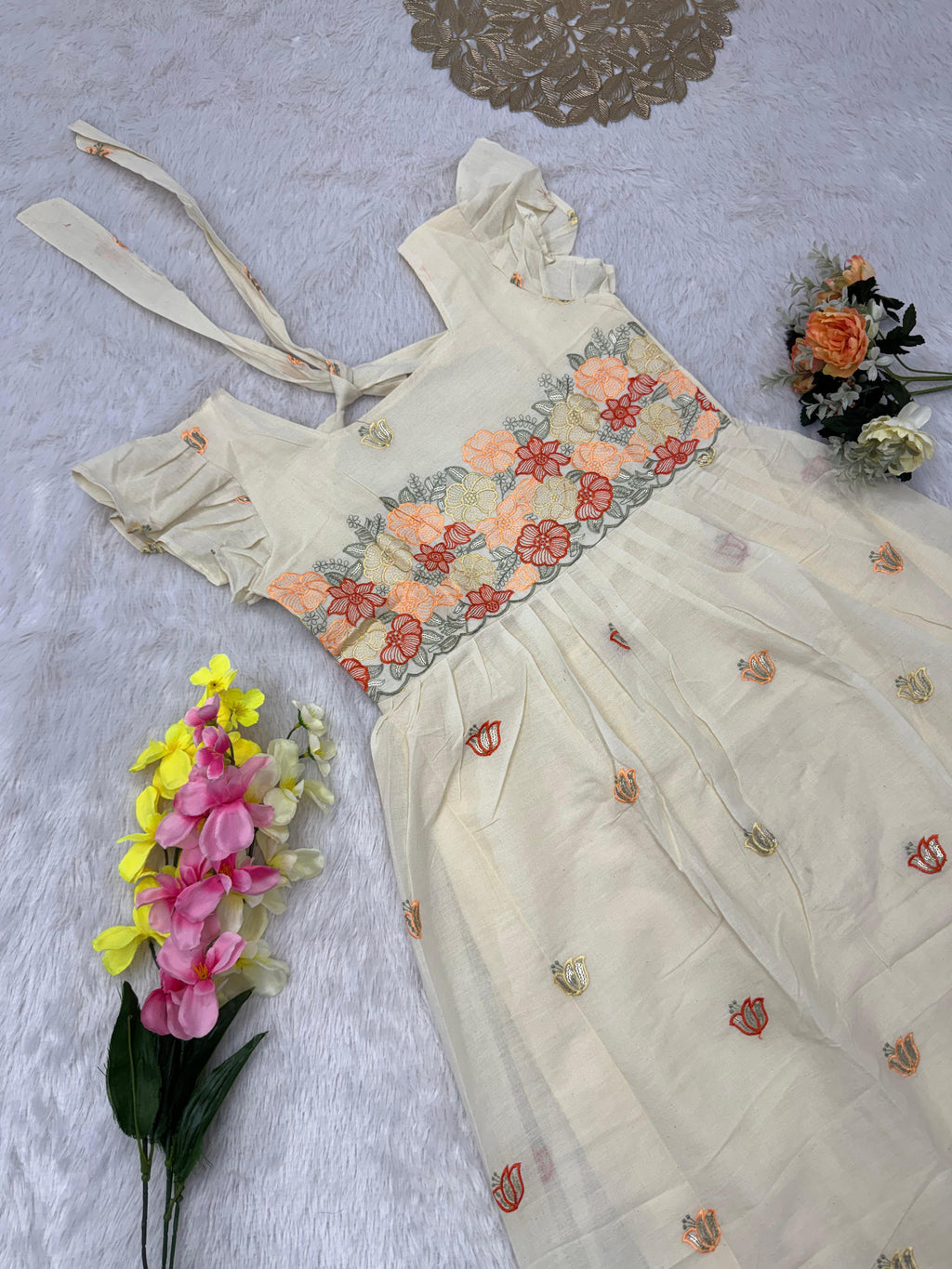 Aarohi Mul Cotton Designer Embroidered Gown
