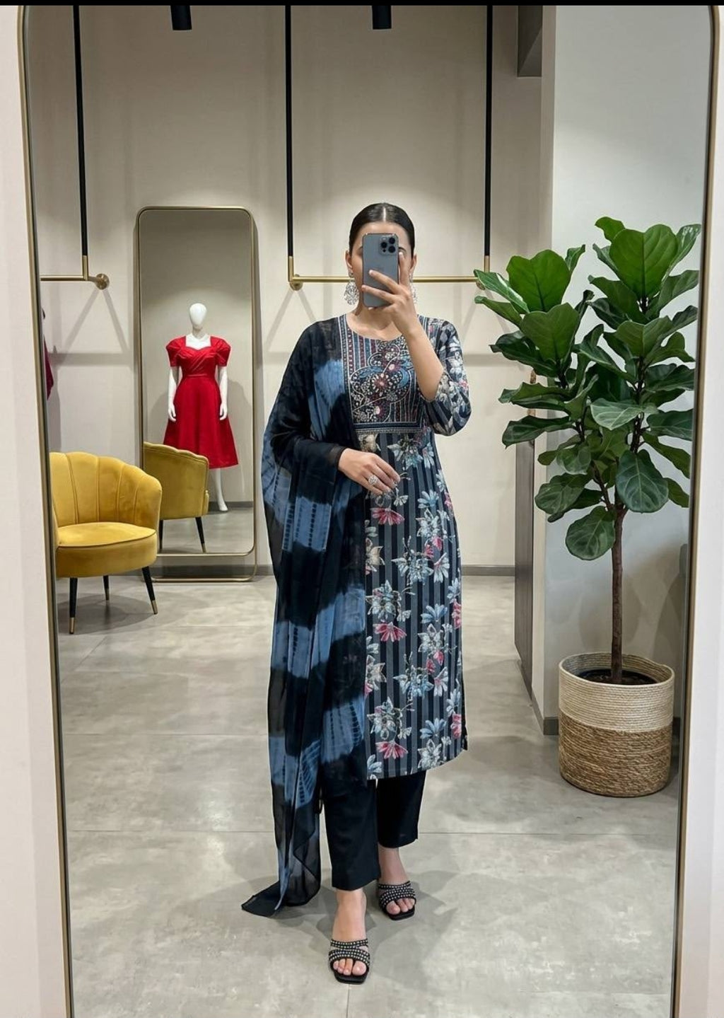 Women’s Floral Printed 3-Piece Kurta Set with Dupatta