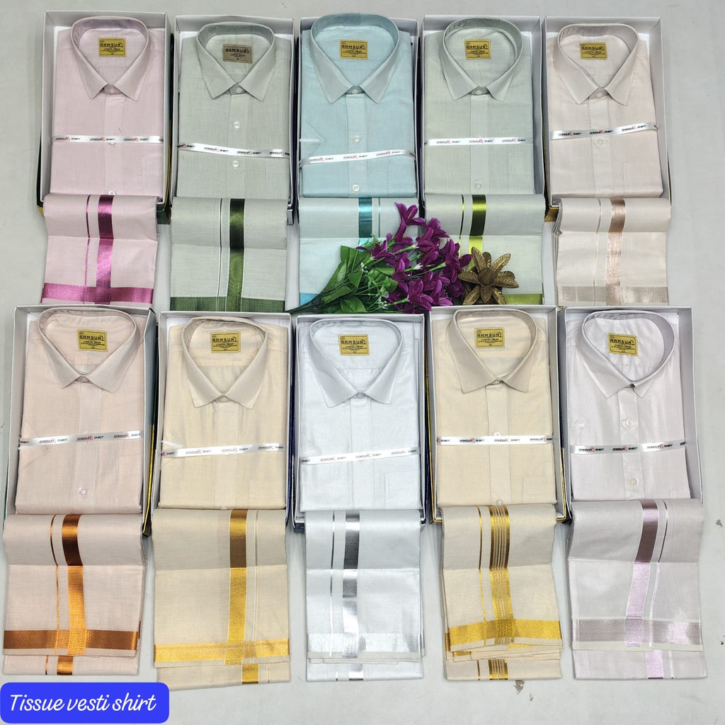Kids Dhoti Shirt Set – Tissue Silk
