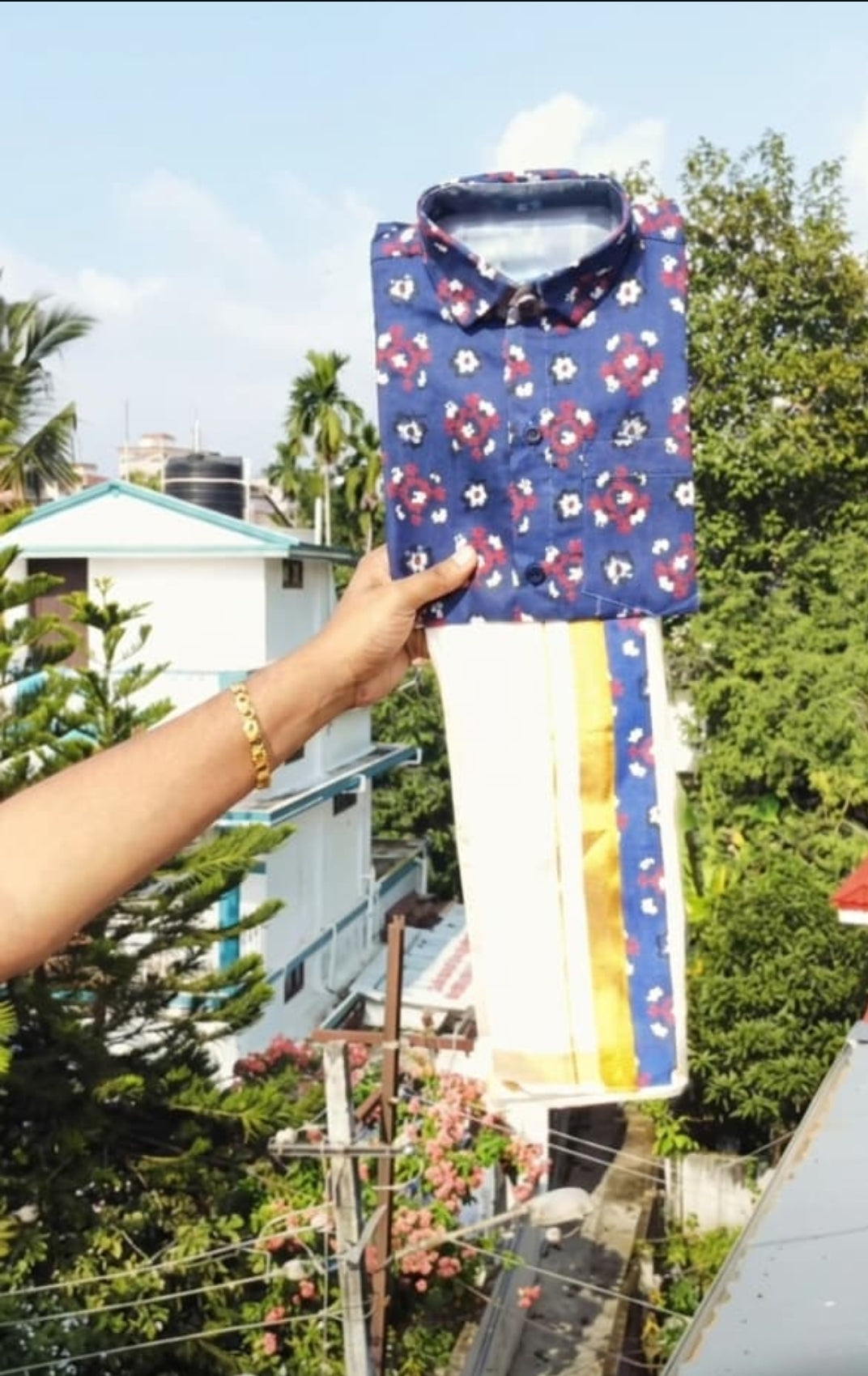 Premium Kids' Festive Shirt & Mundu Set