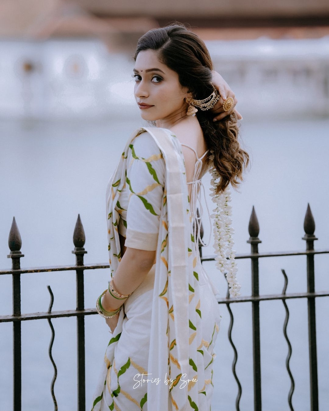 Olive chain cotton saree