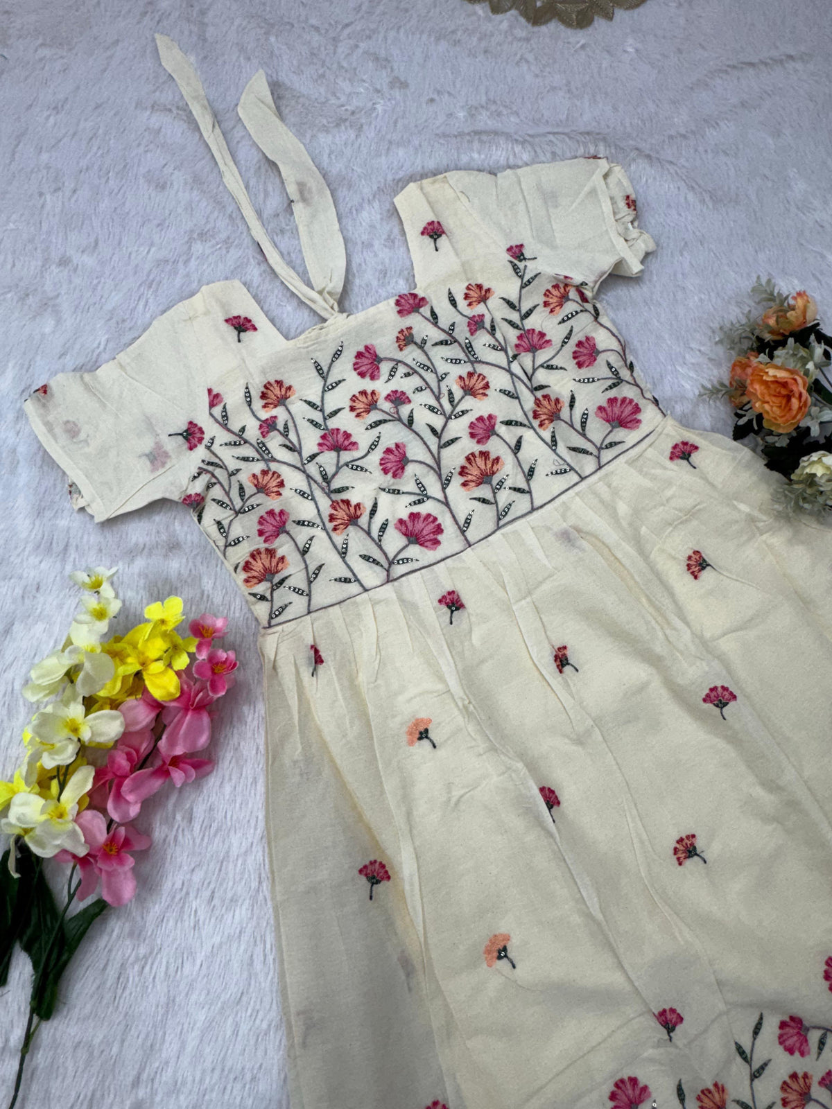Aarohi Mul Cotton Designer Embroidered Gown