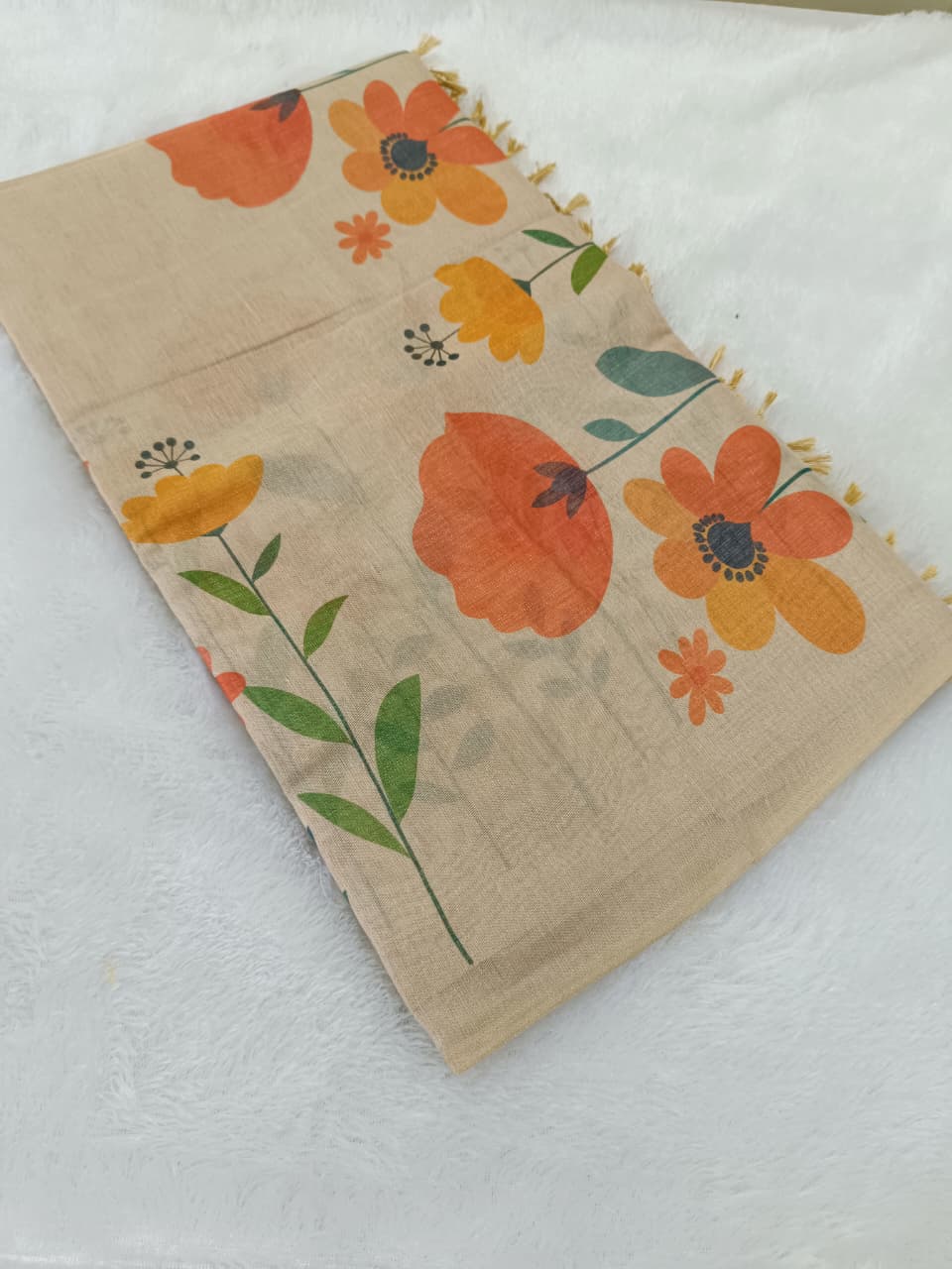 Premium Soft Tissue Silk Saree – Floral Digital Print