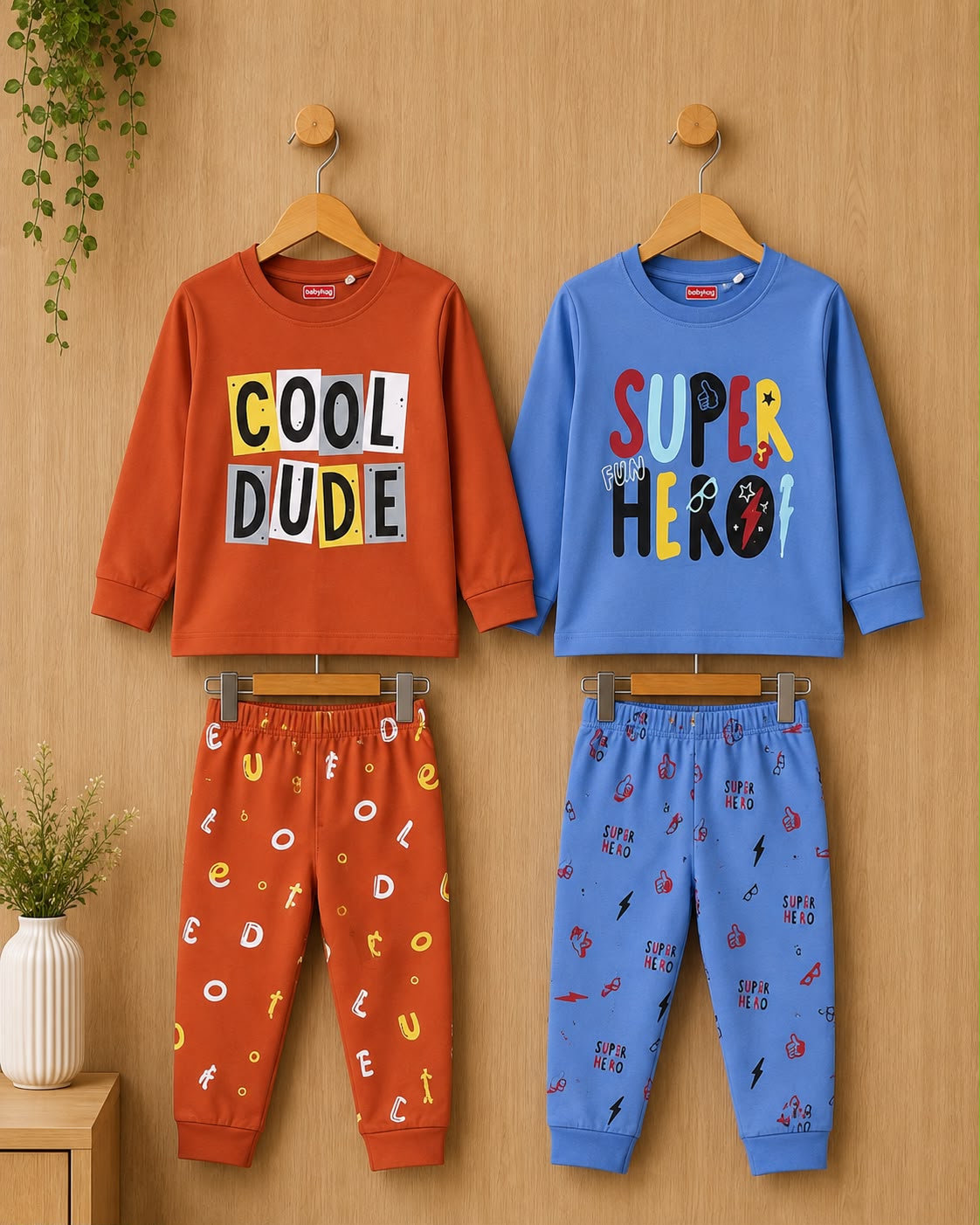 Babyhug Kids Full Sleeve Pant Set – Mixed Colours