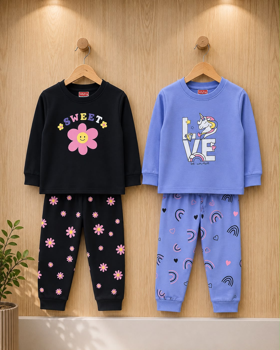 Babyhug Kids Full Sleeve Pant Set – Mixed Colours
