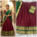 Kanchi Cotton Silk Zari Weaving Lehenga Set