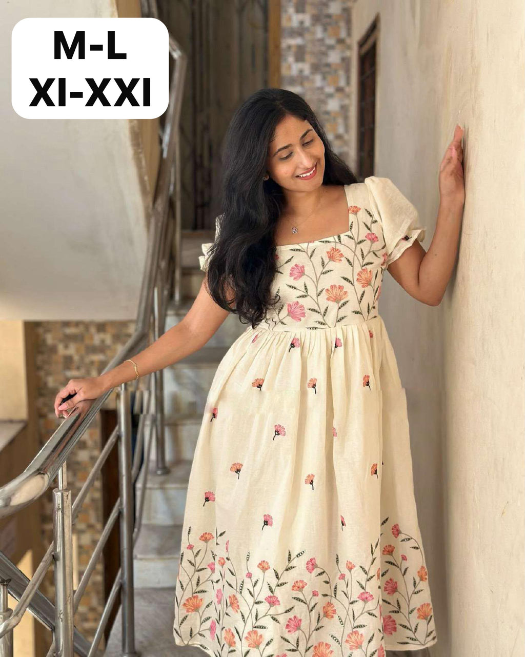 Aarohi Mul Cotton Designer Embroidered Gown