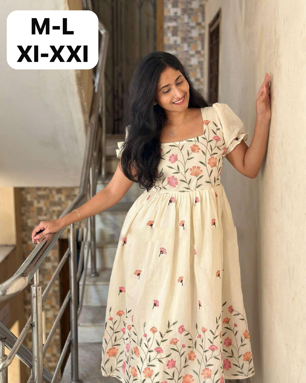 Aarohi Mul Cotton Designer Embroidered Gown