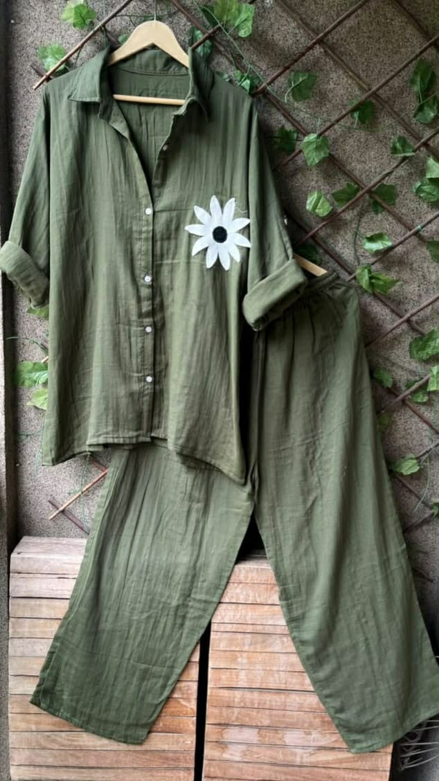 HIP COVERING PLUS SIZE DAISY MULMUL CO-ORD SET 😍