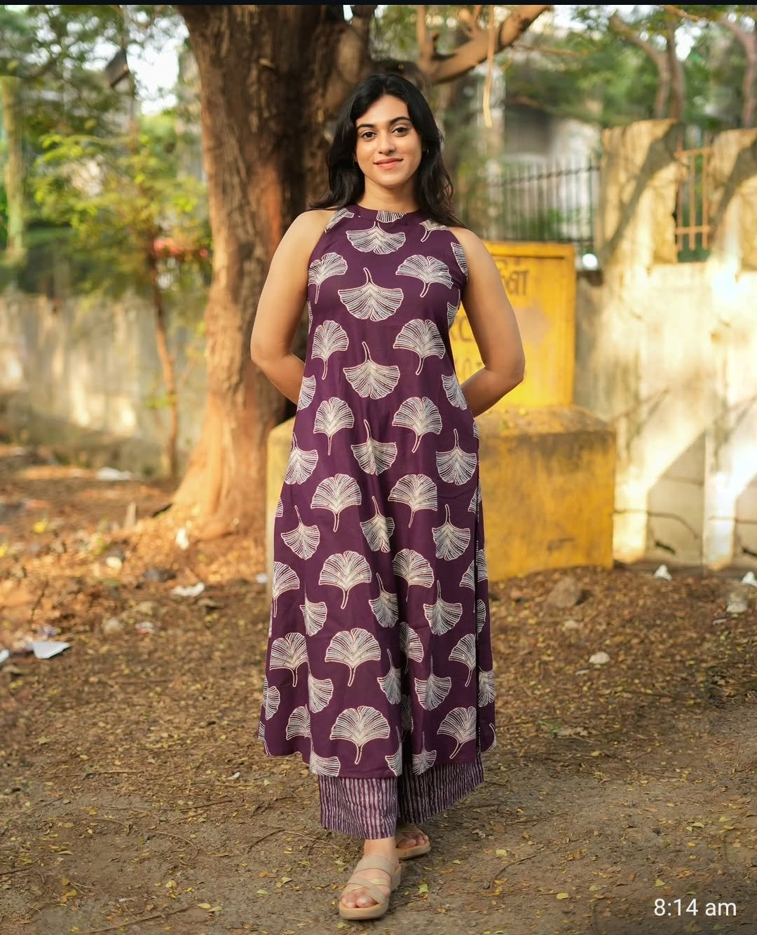 🌸 Premium Floral Pure Cotton Kurti & Palazzo Set 🌸