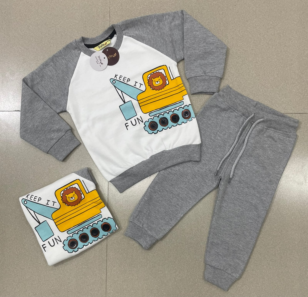 Kids Korean Fancy Winter Sweatshirt Set
