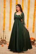 Vanya Emerald Sparkling Georgette Gown ✨