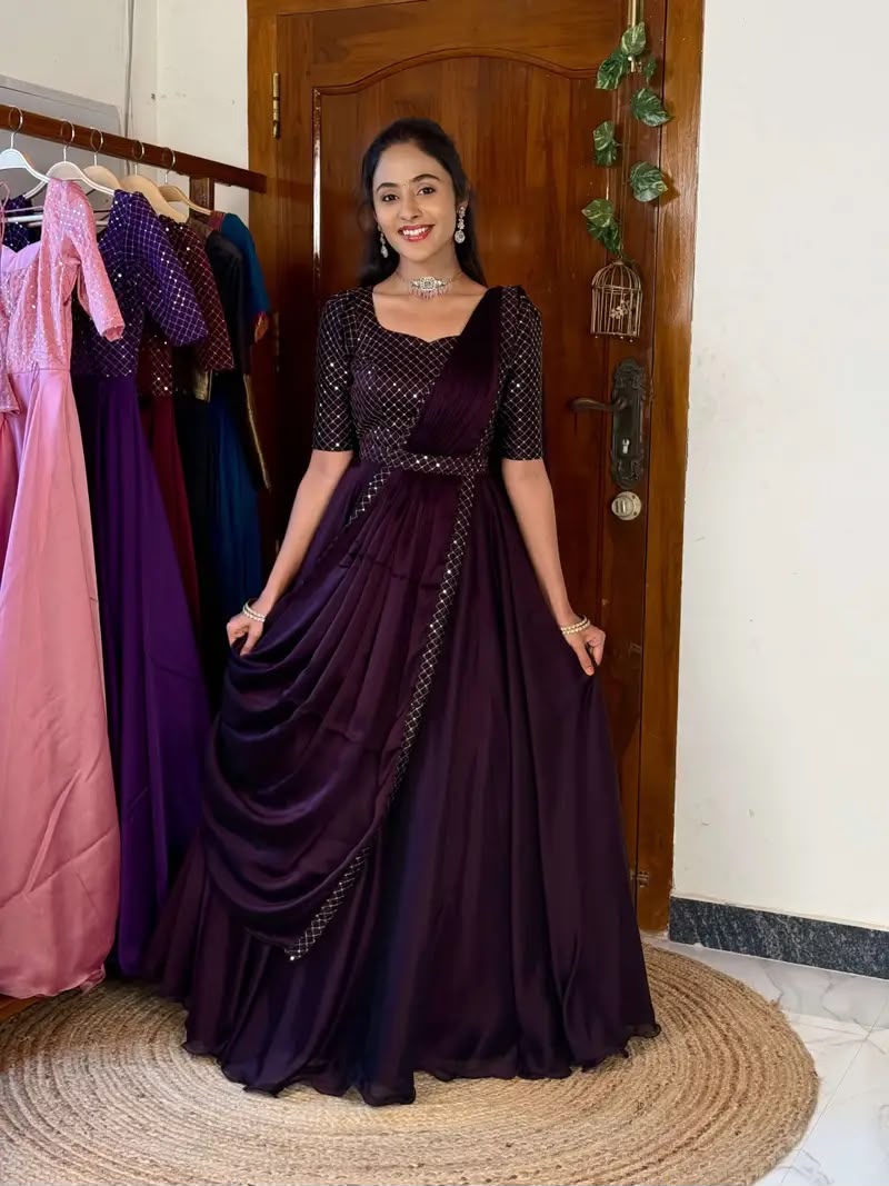 UNNATI Anarkali – Sparkling Georgette