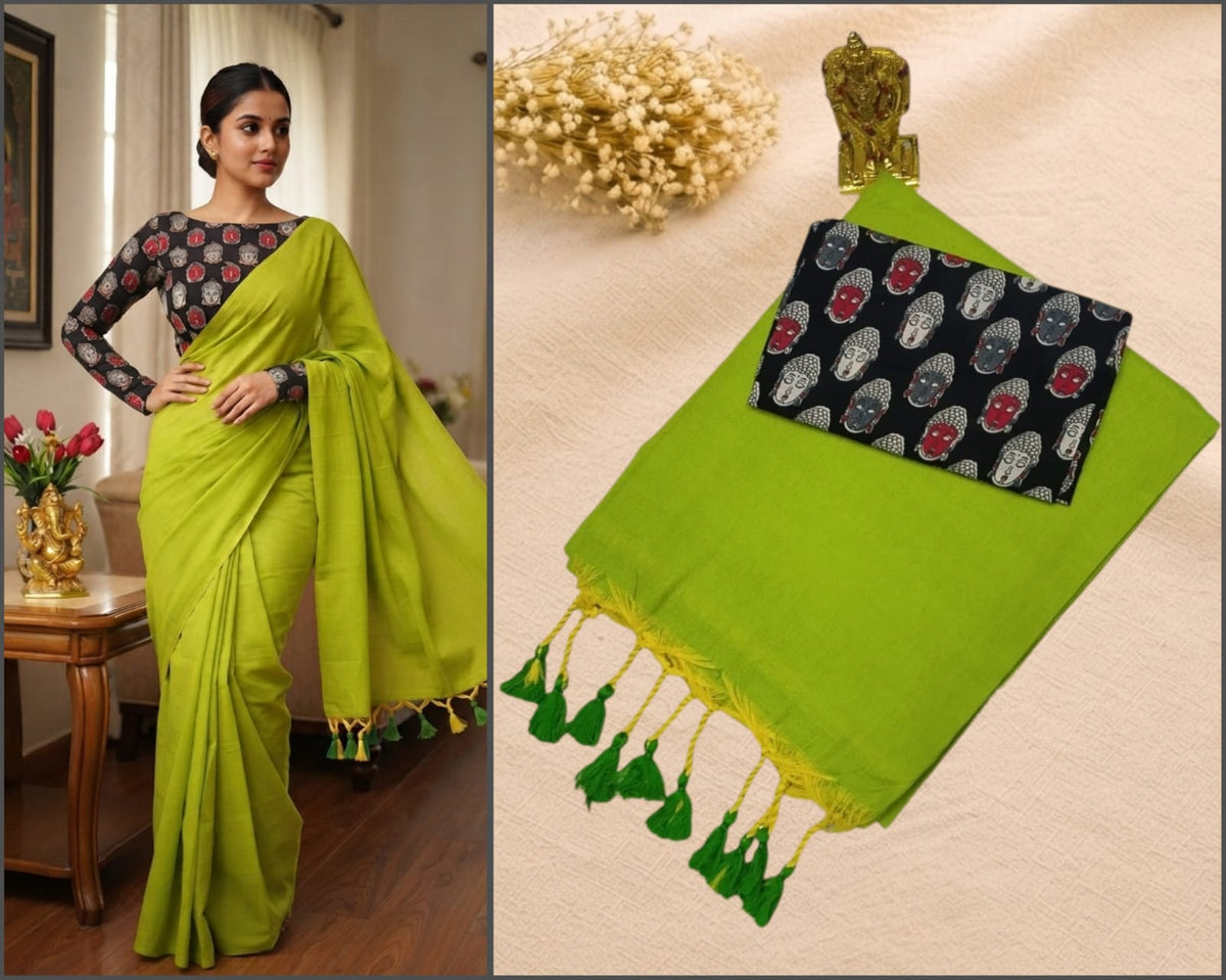 Linen Saree with Designer Blouse