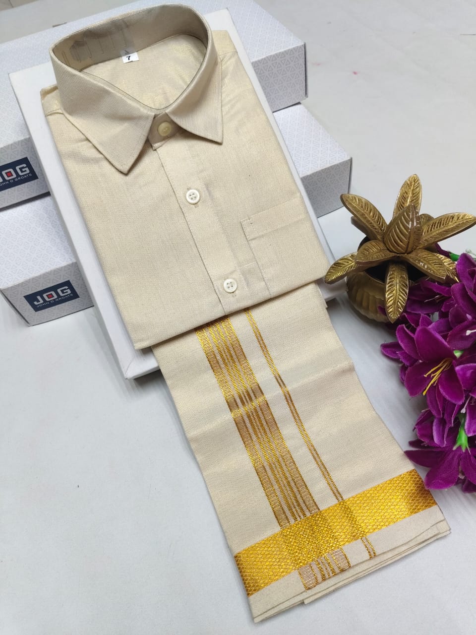 Kids Dhoti Shirt Set – Tissue Silk
