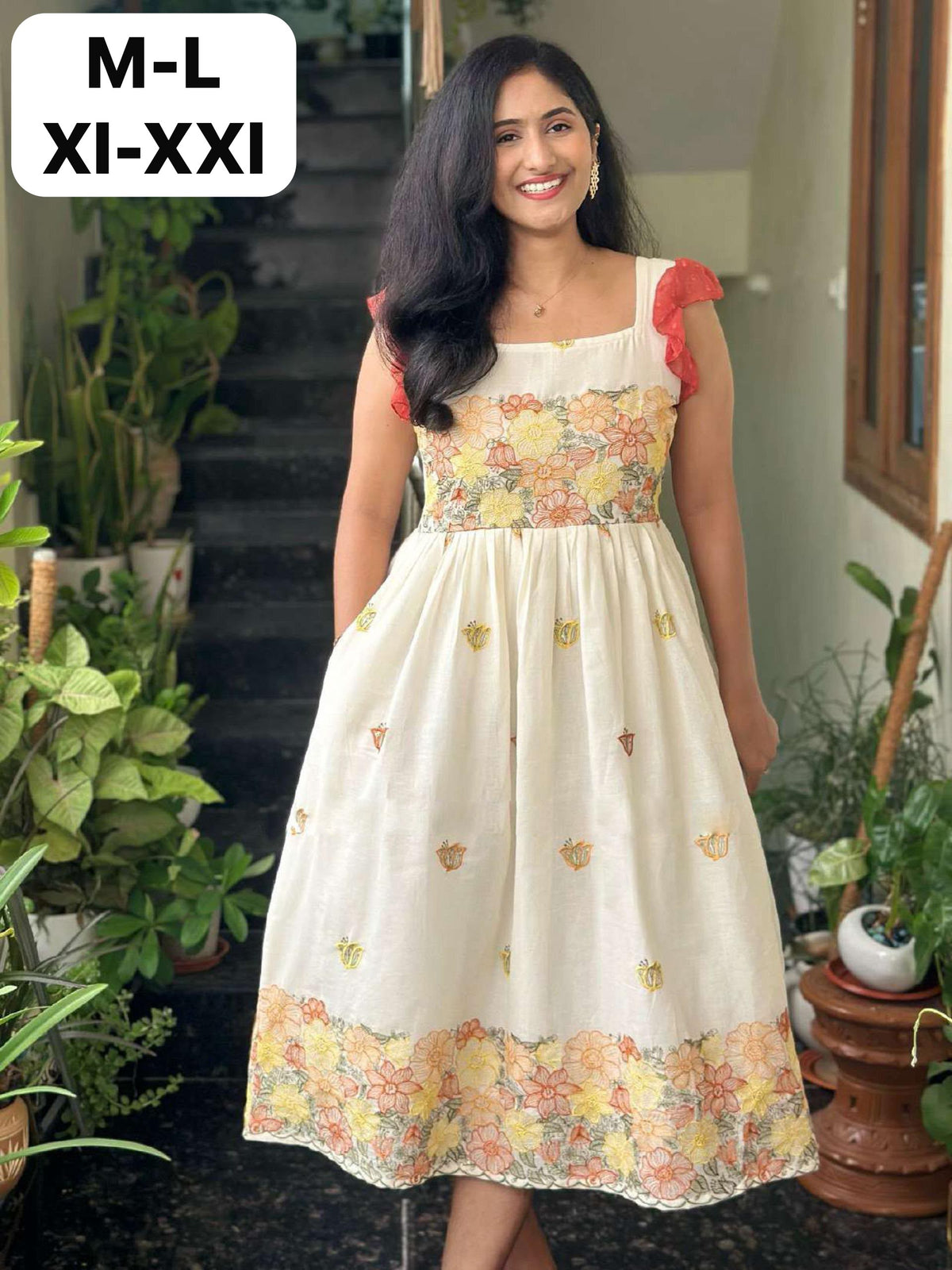 Aarohi Mul Cotton Designer Embroidered Gown