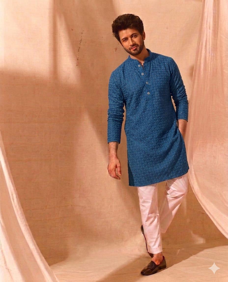 KALP Men’s Traditional Heavy Kurta with Payjama