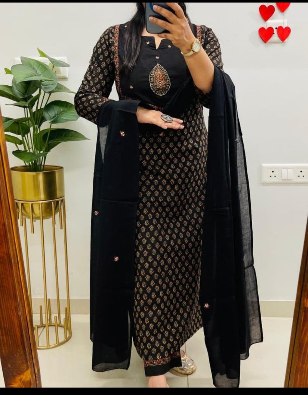 Premium Heavy Cotton Kurti Pant Set with Dupatta