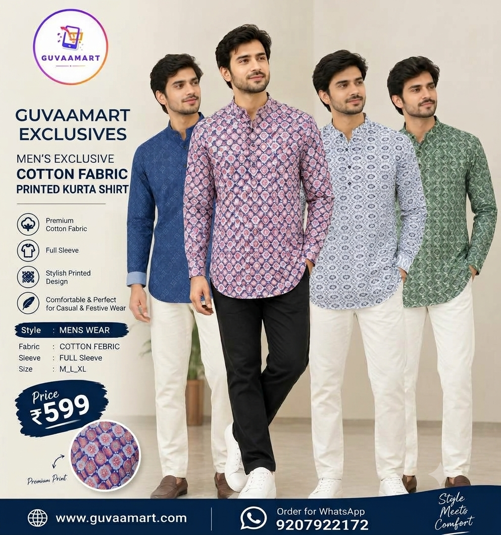Cotton Printed Kurta Shirt