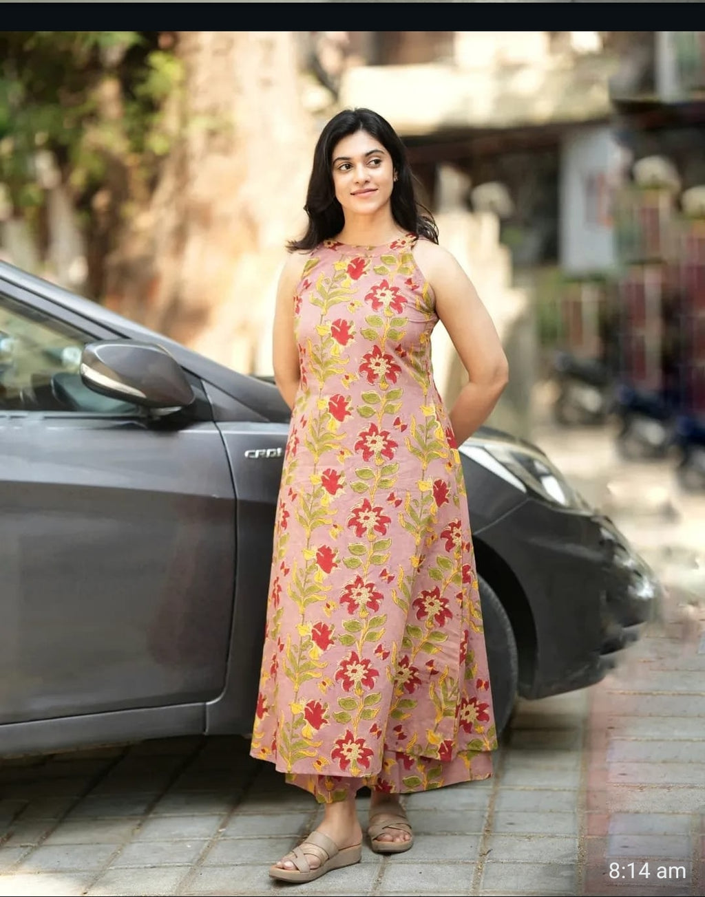 🌸 Premium Floral Pure Cotton Kurti & Palazzo Set 🌸
