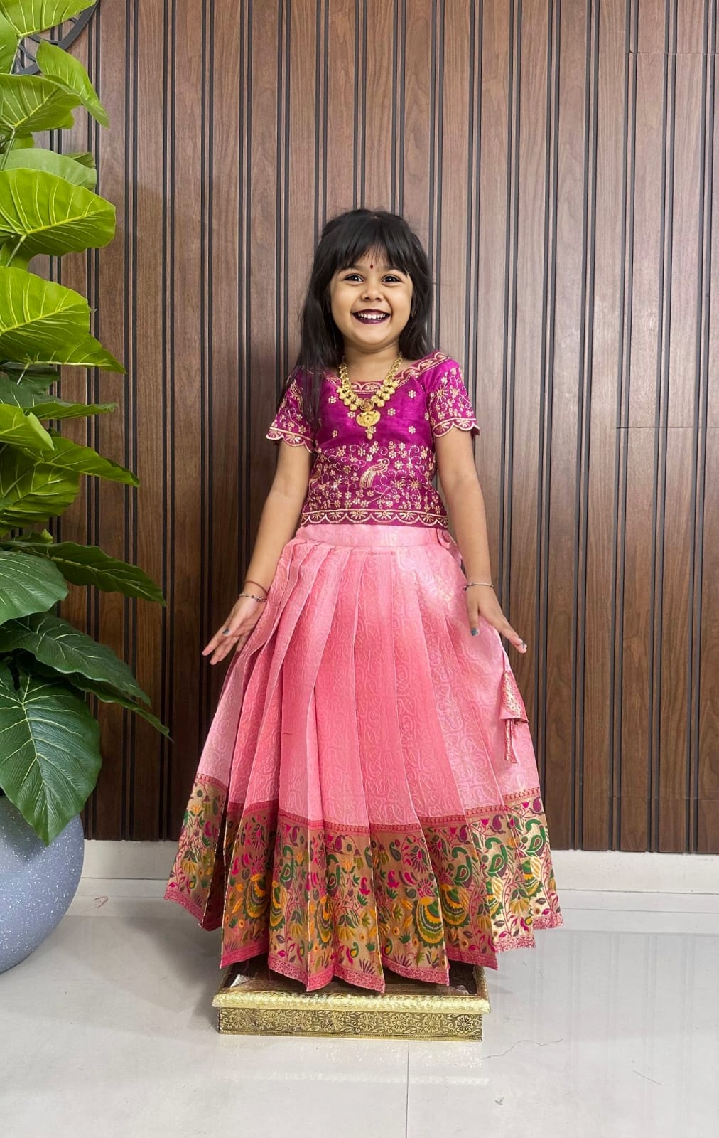 Paithani Kids Lehenga Choli – Silk Zari Weaving with Heavy Paithani Border