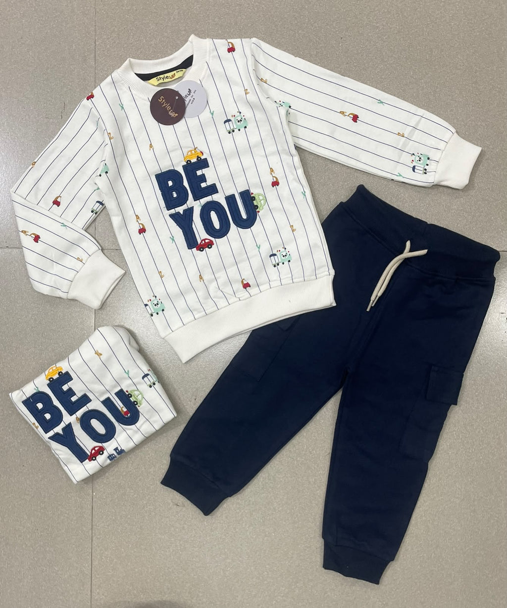 Kids Korean Fancy Winter Sweatshirt Set
