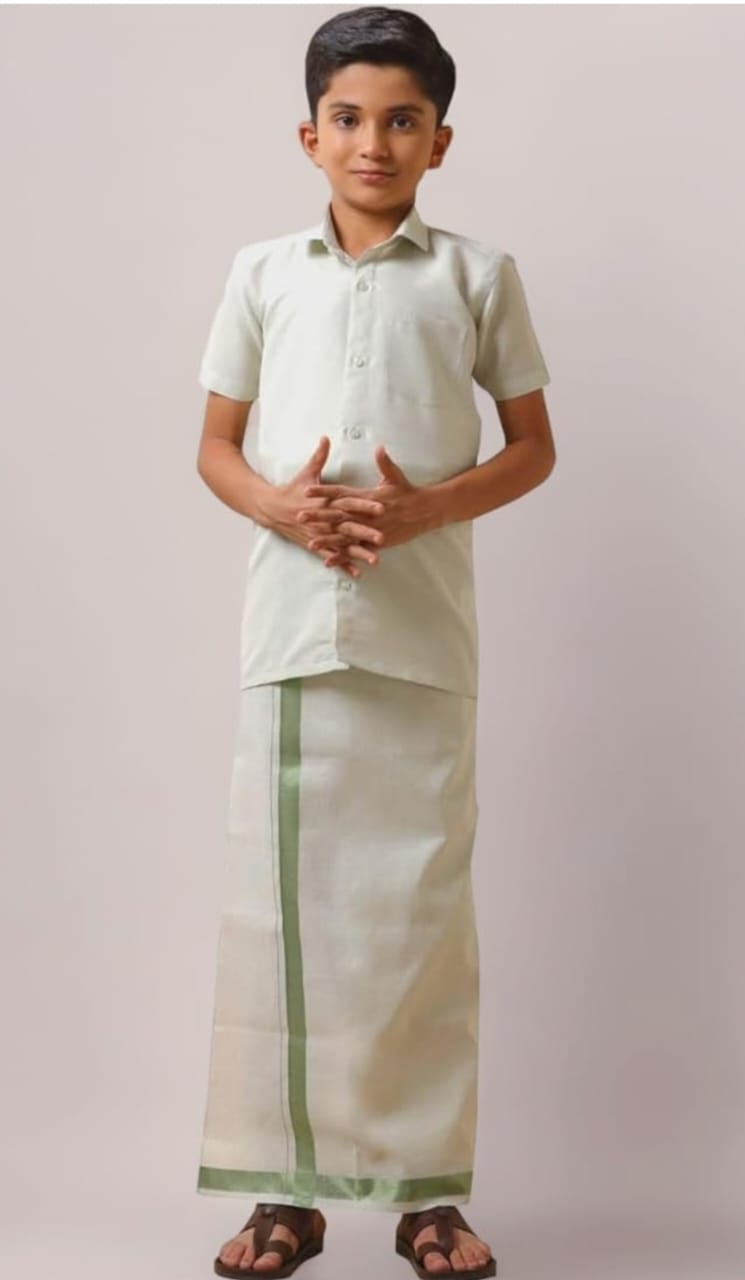 Kids Dhoti Shirt Set – Tissue Silk
