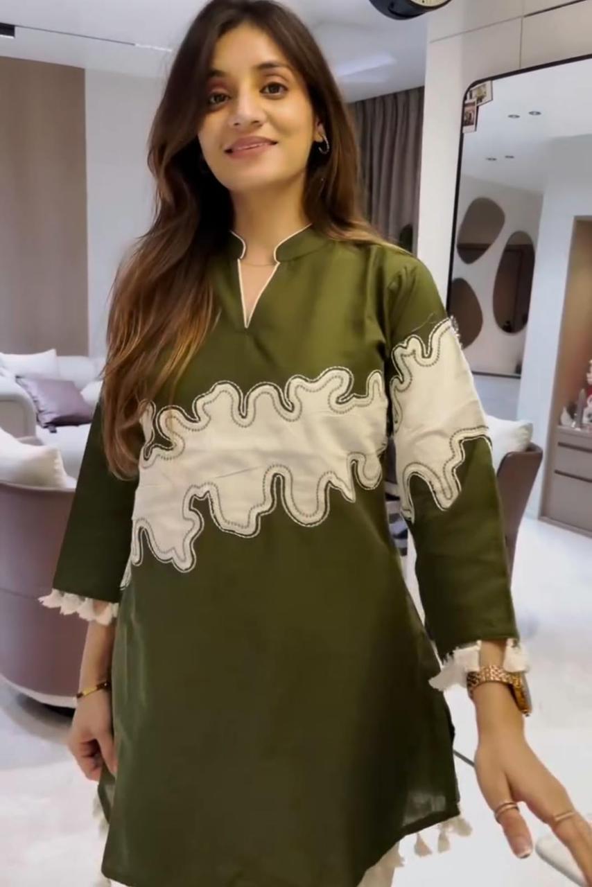 Elegant Embroidered Kurti Palazzo Co-ord Set