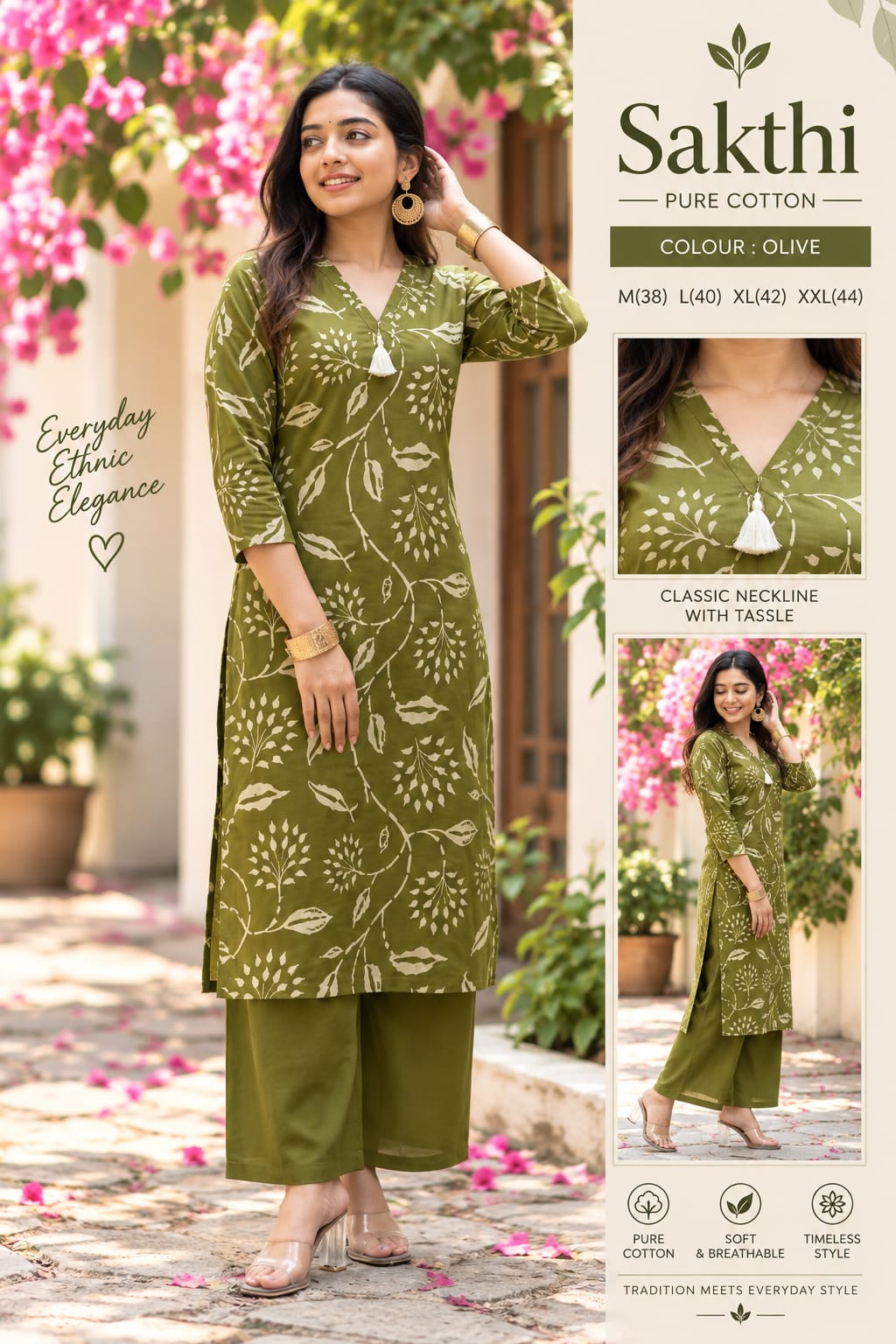 SAKTHI Cotton Co-Ord Set 🌸